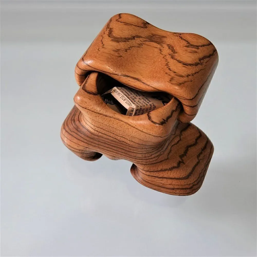 Fred Buss Zebrawood Shoe Shape Jewelry Box